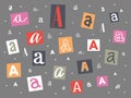 Isolated on gray background Alphabet set with letter A. Royalty Free Stock Photo
